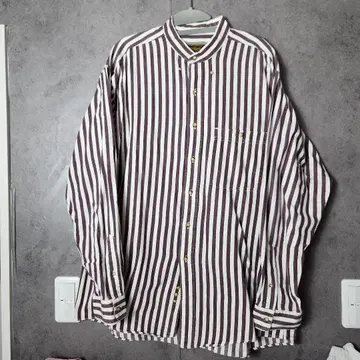 Eddie Bauer 보라색과 화이트 스트라이프 셔츠