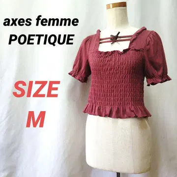 axes femme POETIQUE 셔링 리본 반팔 티셔츠 M
