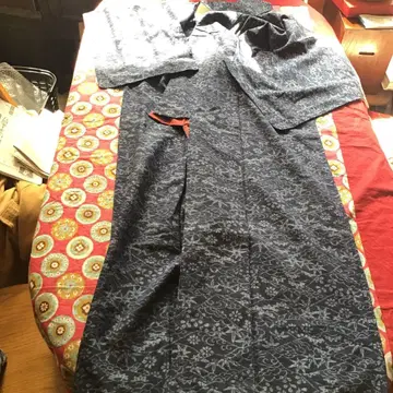 기모노 빈티지 원단 목화 네이비 나염 리메이크 소재