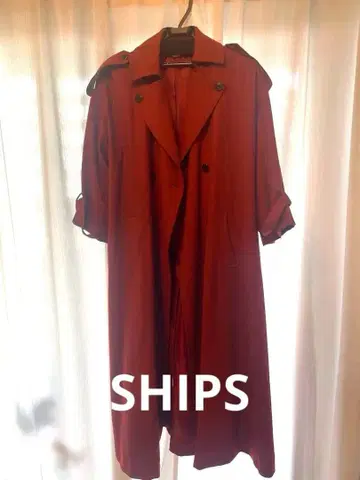 [ SHIPS ] 트렌치코트 빨간색 레드 브라운