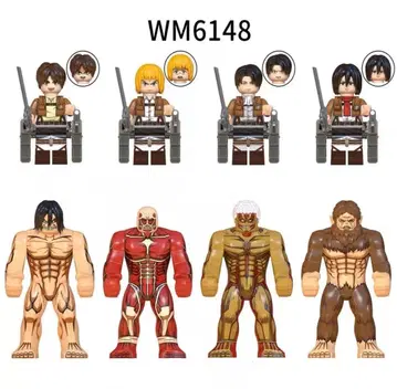 레고 호환 진격의 거인 캐릭터 8체 미니 피규어 미니 피규어 블록