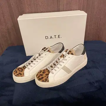 가격 인하 D.A.T.E. 레오파드 무늬 호스 헤어 스니커즈