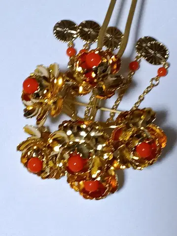 쇼와 레트로 머리 장식 헤어콤 (미사용 새상품) 골드 컬러