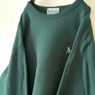 논픽션 MUN 자수 맨투맨 트레이닝복 XL 그린 그린 구제 의류
