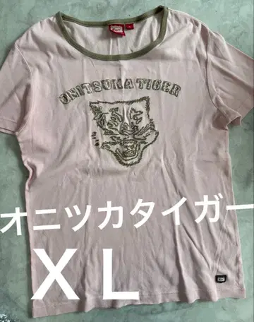 오니츠카타이거 XL 티셔츠 핑크 호랑이 디자인