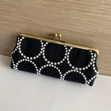 미나 페르호넨 가마구치 파우치 핸드메이드 탬버린 네이비