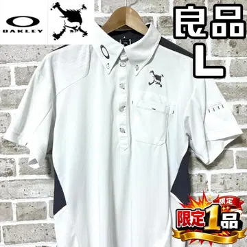 [ 선착순 ] 오클리 스컬 반팔 피케 셔츠 L 화이트 계열 화이트x블랙
