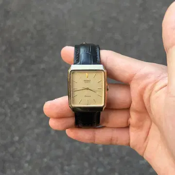 빈티지 세이코 탱크 스퀘어 고급 골드 다이얼 손목시계