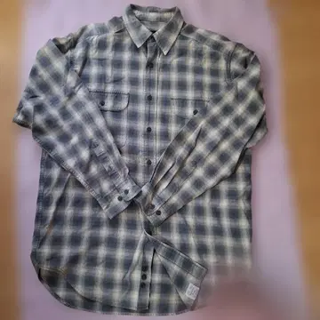 Eddie Bauer 옴브레 체크 무늬 긴팔 셔츠 S