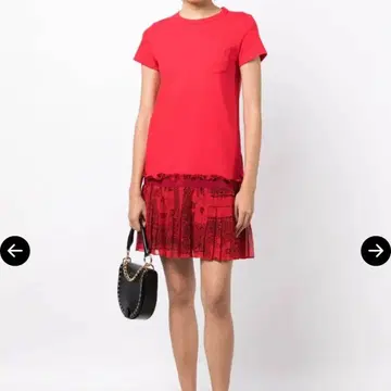 sacai 사카이 미니 드레스 그래픽 프린트 레드 0185