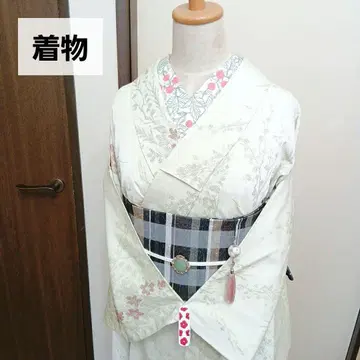 코몬 순수 실크 이중 기모노 키라키라 오메시 마조리카 오메시 시츠케츠키