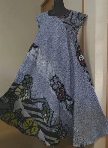 아리마츠 시보리 리메이크 패치워크 텐트라인 원피스