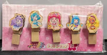 도에이 애니메이션 스타 트윙클 프리큐어 우드 클립 5종 세트