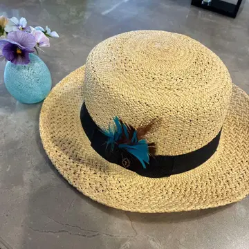 Truffaux 스트로우 햇 L 사이즈 깃털 포함