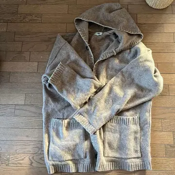 BALL 후드 부착 브라운 가디건 쇼와 레트로