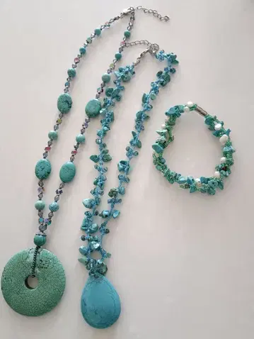 터콰이즈 컬러 목걸이 팔찌