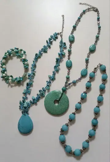 터콰이즈 컬러 목걸이 팔찌