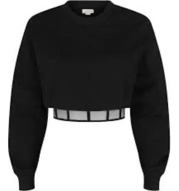 Alexander McQueen 블랙 크롭 맨투맨