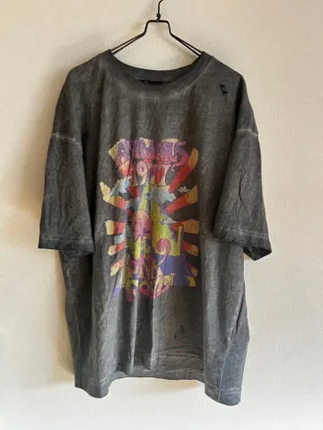 ZARA 핑크 플로이드 티셔츠 페이드 데미지 밴드티 그런지