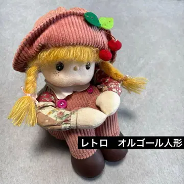 쇼와 레트로 오르골 인형 흔들목 인형 트위스트 여아 체리