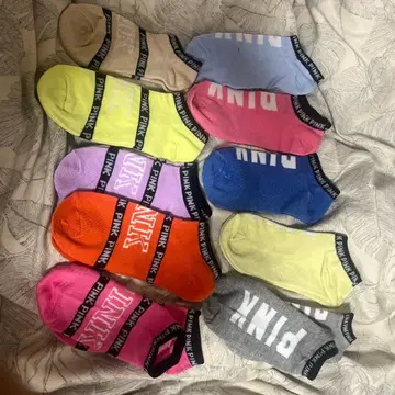 PINK 빅토리아 시크릿 컬러풀 숏 삭스 10개 세트