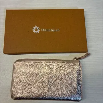 중고 하레야 작은 장지갑 핑크 골드