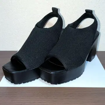 EVOL 니트 통굽 샌들 블랙 L 사이즈