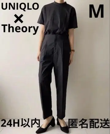 새상품급 유니클로 x 띠어리 감동 턱 이지 팬츠 블랙 M