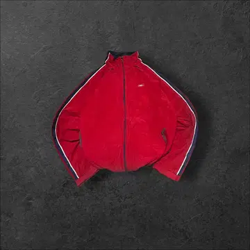 90s 엄브로 코듀로이 트랙 자켓 L 빨간색 드로우 코드 레트로