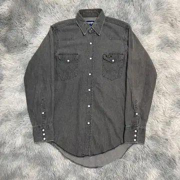 80s USA제 랭글러 선염 블랙 데님 셔츠