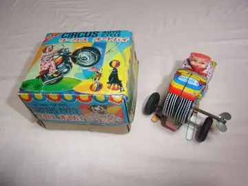 미사용 1970년대 절판품 AOKI TOY 서커스 오토바이 틴토이