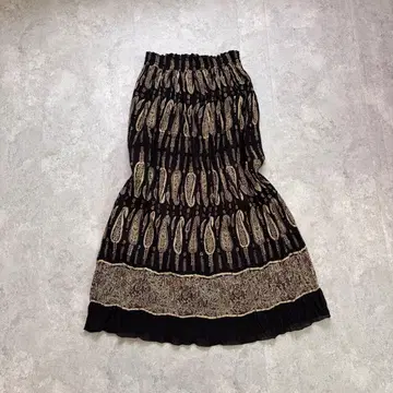 모리걸 플리츠 롱 스커트 올 패턴 페어리 그런지 레트로걸