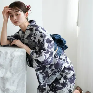 새상품 니코앤티크 utatane 유카타 단품 환상희곡 네이비