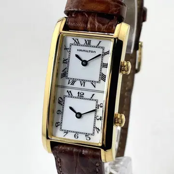 [ 작동/새상품 배터리 ] 해밀턴 듀얼 타임 아메리칸 트래블러 손목시계