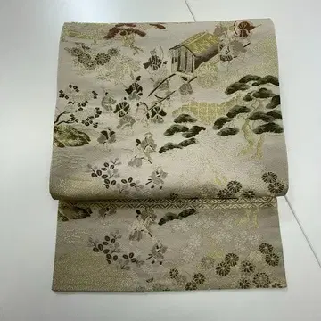 후쿠로 오비 오비 금실 풍경 무늬 고전 무늬 포멀용 0415-3-G