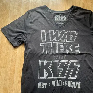 KISS I was there V넥 티셔츠 키스 락밴드 밴티