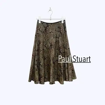새상품급 폴 스튜어트 페이즐리 무늬 플레어 스커트 일본제 봄/가을