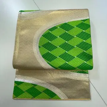 후쿠로 오비 오비 금지 기하학 패턴 그린 악센트 고전풍 0415-11-G