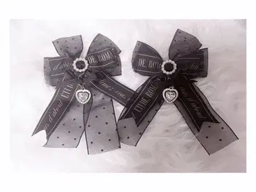 LIZLISA 메시지 도트 헤어 클립 블랙