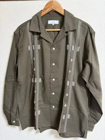 B:MING by BEAMS L/S 오픈 카라 셔츠 자수