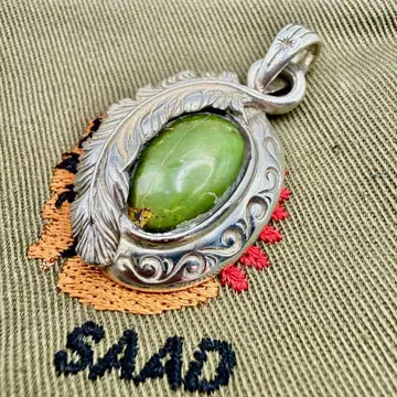 SAAD 그린 터콰이즈 페더 참