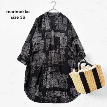 [ 새상품급 ] 마리메꼬 무릎 기장 원피스 도트 무늬 마티 튜닉 원피스