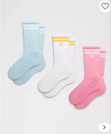 룰루레몬 스트라이프 디자인 삭스 3족 세트