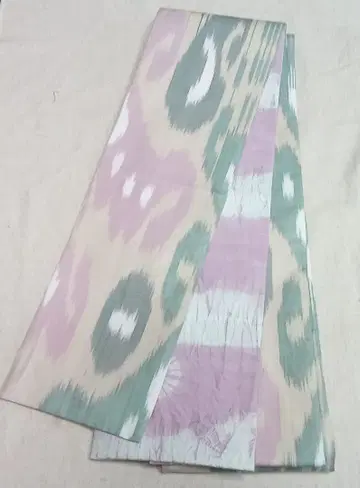 No.1841 아드라스 무늬 면 반폭 오비 헤코 오비 핸드메이드