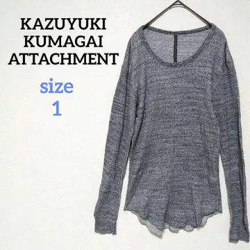 카즈유키 쿠마가이 어태치먼트 긴팔 티셔츠 와플 컷오프 코튼