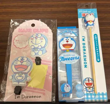 아이엠 도라에몽 앞머리 클립 실리콘 캡 포함 트위저 귀이개 3개 세트