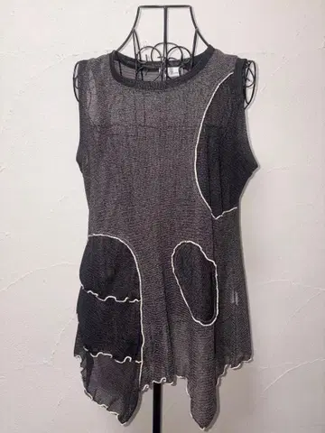 Y2K 페어리 그런지 메쉬 아트 디자인 상의 헤이세이 갸루