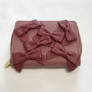 [ 당일 발송 ] 메종 드 플뢰르 접이식 지갑 리본 핑크