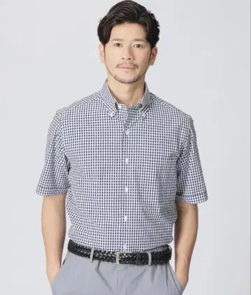 폴 스튜어트 깅엄 체크 코튼 셔츠