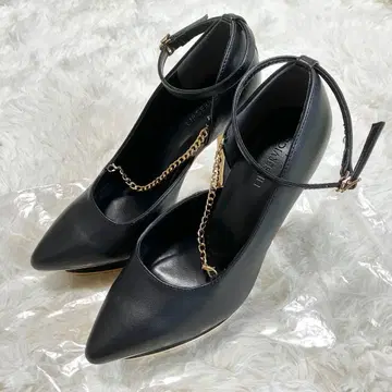 [립 서비스] 아지메 체인 펌프스 블랙 힐 M 23 23.5